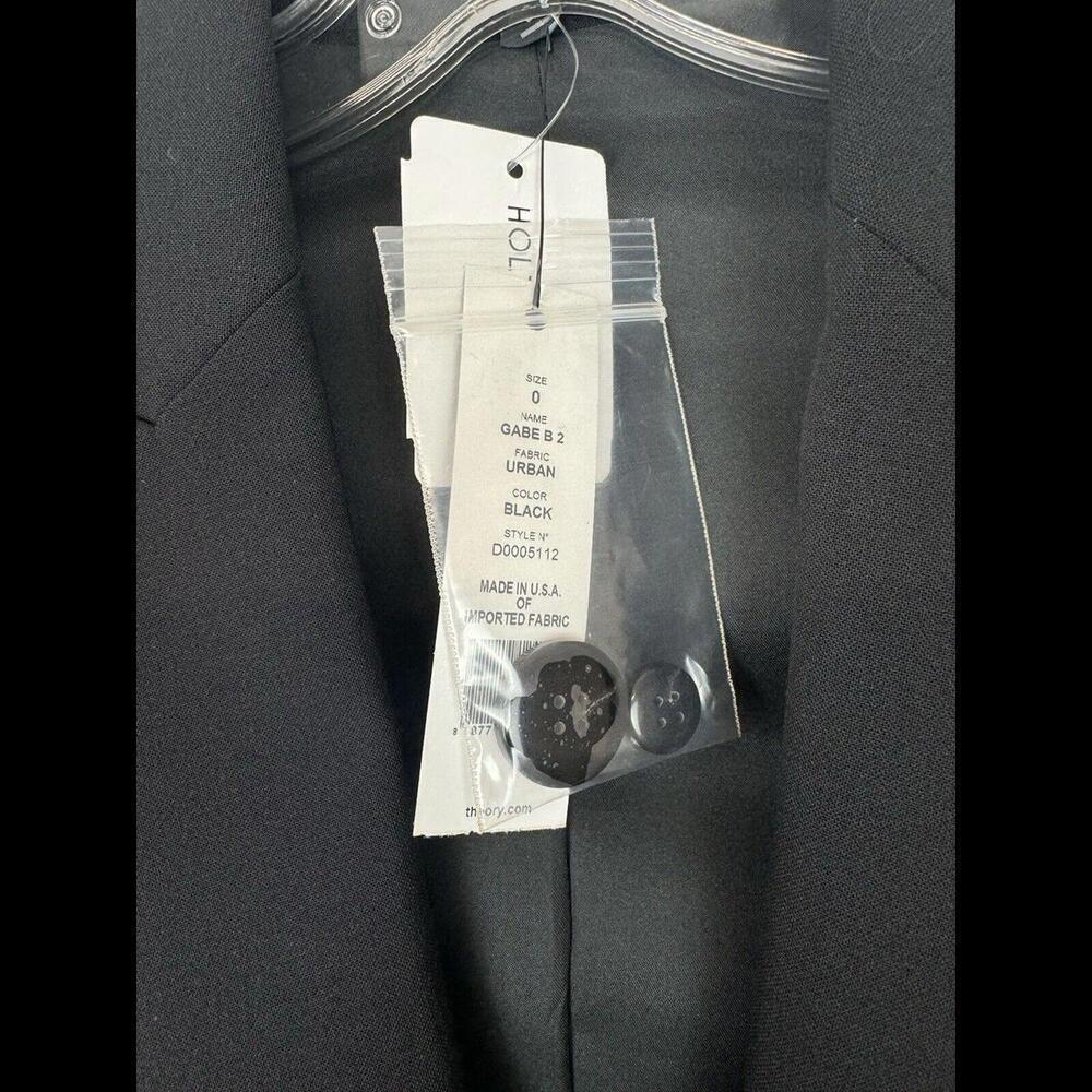 Theory Gabe B 2 Single Breasted Blazer Jacket Black Size 0 US - Picture 7 of 7